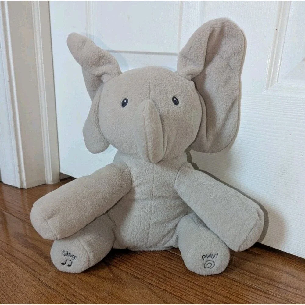 GUND Baby Animated Flappy The Elephant Stuffed Animal Plush Gray 12
